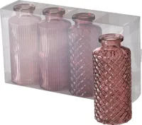 Boltze Vase Panja (4 Teilig, Farbe Dunkelrosa/Hellrosa, Höhe 14 cm) 2031373