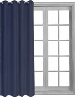 Thermogardine Verdunklungsgardine Blickdicht Ösenschal  Abdunkelnd Ösenvorhang Ösengardine Gardine Vorhang Navyblau 1er Pack