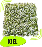 GeckoWall "KIEL" | Premium Blüten weiß Pflanzenwand | Gastronomie Blumenwand Wandverkleidung | weiße Kunstpflanzen Wandmontage |Wandpaneele künstlich