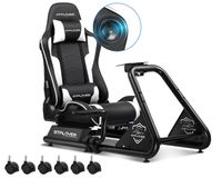 GTPLAYER Simulator Cockpit, SIM racing Cockpit, rennsimulator lenkradständer Gamingstuhl racing wheel stand mit Bluetooth-Lautsprecher und Pedalablage