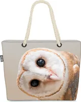 VOID Eule Vogel Wildtier Strandtasche Shopper 58x38x16cm 23L XXL Einkaufstasche Tasche Reisetasche Beach Bag