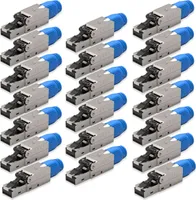 NEXMEX 20x Netzwerkstecker Cat 8 CAT8.1 RJ45 Stecker Werkzeuglos Metall 40Gbps