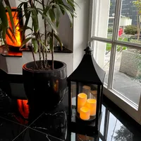 XXL Laterne Windlicht Stalllaterne Gartenlaterne + 3 LED Kerzen Timer