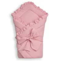 Dolce Sonno Musselin Babyhörnchen für Neugeborene - Wickelnest aus 100% Baumwolle - 70x70 – Babydecke – Dusty Pink