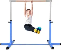 COSTWAY Gymnastika Gymnastická tyč, nastaviteľná výška, gymnastické tyče do 100 kg, domáci tréning, modrá