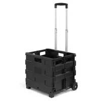 Faltbarer Einkaufstrolley, Einkaufsroller, Multifunktionswagen auf Rädern bis 20 kg, schwarz - CARRYMAX