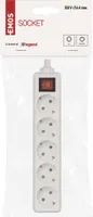 EMOS 5-Fach Steckdosenleiste Schuko OHNE KABEL, mit Schalter, Ersatzsteckdosenleiste für Innen, Kinderschutz, P1520