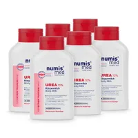 numis med Körpermilch mit 10% Urea - Hautberuhigende Bodylotion für trockene, zu Juckreiz neigende Haut 6x 300 ml