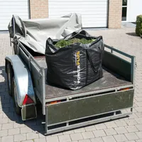 Worek na odpady ogrodowe XXL - 270 litrów - czarny Odporny na rozdarcia - solidne uchwyty w całości przyszyte dookoła - Worek transportowy - 270 litrów