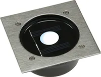 ChiliTec Solar LED ground spot CTB-R, okrągły ØxH 10x4cm, IP44, front ze stali nierdzewnej