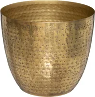 Topf "Oasis" - gehämmertes Metall - goldfarben D. 18 cm - Atmosphera créateur d'intérieur