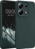 kwmobile Handyhülle kompatibel mit Xiaomi Redmi Note 13 4G Hülle - weiche Silikon Case metallisch schimmernd in Metallic Petrol