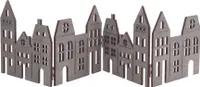 Deko Häuserzeile ca. 60 cm - grau gewischt / klappbar - Weihnachts Stadt Dorf