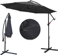Fiqops 3.5m Sonnenschirm Gartenschirm Balkonschirm UV40+ Ampelschirm，Grau