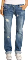 BE STYLED Boyfriend Damen Jeans Hose Hüftjeans im Baggy Loose Relaxed Fit zerrissen Destroyed Style, 36 / S
