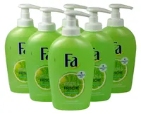 6x Fa Hygiene & Frische, Limetten-Duft Flüssigseife / Flüssigseife-Spender, je 250ml