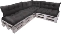 Vankúše na záhradný nábytok 7 ks 120x80 podsedák / chrbtový vankúš 120x40cm | sada vonkajších vankúšov na palety | paletový vankúš čierny