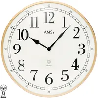 AMS 5607 Wanduhr Funk Funkwanduhr analog rosegold farben rund mit Glas