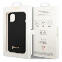 Etui Guess GUHCP14SSSLMK do iPhone'a 14 6.1", Czarne, Czarne, Twarde, Silikonowe Złote Logo Vintage