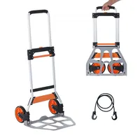 Sackkarre Klappbar 125kg Transportkarre - Aluminiumlegierung & Kunststoff - Stapelkarre mit Verstellbarem Griff 820-1105mm - Faltbarer Trolley - Inkl. Bindeseil - Kompakte Größe zum Verstauen