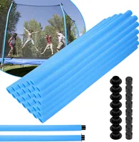 Clanmacy Trampolin Schaumstoff 92 cm Schaumstoffrohre Schaumstoffpolster Stangenschutz(Blau, 16 Stück)