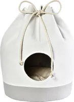 Dehner Lieblinge Hunde- und Katzen-Kuschelhöhle Seabag, ca. Ø 45 cm, Höhe 60 cm, Polyester, weiß/beige/grau