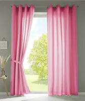2er Set Vorhänge Schal Ösen »Berlin« HxB 245x140 cm Pink Blickdicht Microsatin Lichtdurchlässig Uni Matt, 20405N2