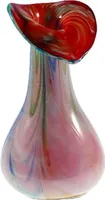Deko Vase Blumenvase Blüte Murano-Stil Glasvase handbemalt
