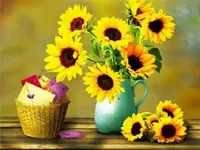 Malen nach Zahlen 5d Diamond Painting Sonnennblume Malen nach Zahlen 30x30cm