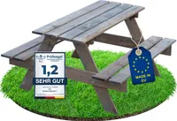 ITA Kindersitzgarnitur aus Holz Grau - Kinder Picknicktisch mit 2 Bänken - Kinder Sitzgruppe für Indoor & Outdoor - Qualität direkt vom Hersteller -  EU