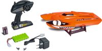 Carson Race Shark FD 2.4G 100% RTR orange, Geschwindigkeit bis zu 25 km/h, ferngesteuertes Boot, 500108034