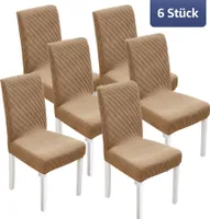 Stuhlhussen, Set mit 6 Stretch-Stuhlhussen für Esszimmerstühle, abnehmbar, waschbar, Stuhlschutz, Dekoration, Stuhlhusse für Hotel, Zeremonie, Bankett, Küche, Restaurant, Zuhause, Hochzeit, Party (Rückenlehnenhöhe 42-52cm)