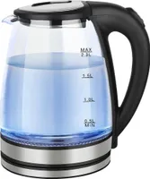 Cheffinger Glas Edelstahl Wasserkocher 2000W mit LED-Beleuchtung Teekocher