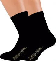 2 Paar warme Winter THERMO Bambus Viskose Socken Uni schwarz 43/46
