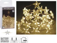 Lampki Druciki Gwiazdki 40 Led Dekoracja Na Boże Narodzenie Ciepły Biały