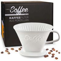 Creano Porzellan Kaffeefilter - Filter Größe 4 für Filtertüten Gr. 1x4 - Weiß