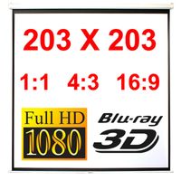 110" Heimkino Beamer Projektor Leinwand Beamerleinwand HDTV 16:9 4:3 203x203cm