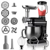 Lehmann Mastic, Planetarische Küchenmaschine, Fleischwolf, Mixer - 3 in 1, 1300 W, 6 Geschwindigkeiten, 5 l Schüssel, 7 kg, Schwarz