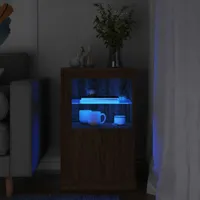 Szafka boczna z oświetleniem LED Dąb brązowy Materiał drewnopochodny