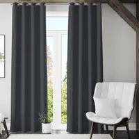 Brielle Verdunkelungsvorhänge Blickdicht Vorhänge Gardinen mit Metallösen 100% Polyester 2er Set 140 x 245 cm Anthrazit