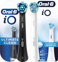 ORIGINAL ELEKTRISCHER ZAHNBÜRSTENKOPF FÜR BRAUN ORAL-B iO ULTIMATE CLEAN CARE WEISSE + SCHWARZE 2 Stück