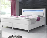 Inter Handels Boxspringbett Milano 180x200 cm Kunstleder Weiß