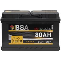 BSA EFB Batterie 80Ah 12V Start Stop Batterie Autobatterie Starterbatterie
