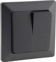 MILOS Serien-Schalter 2-fach, Anthrazit 250V/ 10A, inkl. Rahmen, UP