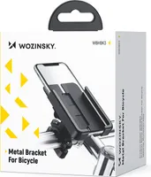 Wozinsky metalowy uchwyt na telefon do roweru, hulajnogi czarny (WBHBK3)