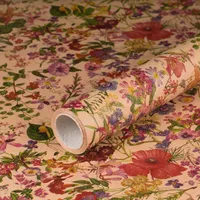 Geschenkpapier Wiesenblumen, mehrfarbig, Kraftpapier, 0,70 x 10 m