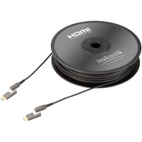 in-akustik Profi HDMI-Micro 2.0b LWL Kabel Typ D<A 24 Gbps 15m