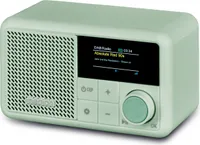 MEDION S66822 Tragbares Mini DAB+ Radio mit Bluetooth (Akku mit bis zu 6,5 Stunden, klein, dimmbares Farbdisplay, Teleskopantenne, Sleeptimer, Wecker, Snooze, AUX, USB-C) grün