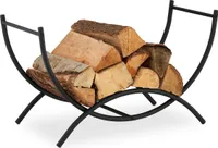 relaxdays Čierny kovový kôš na palivové drevo
