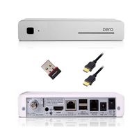 VU+ ZERO White Digital Sat Receiver 1x DVB-S2 Tuner SAT Linux FullHD mit Wlan-Stick 150 Mbits